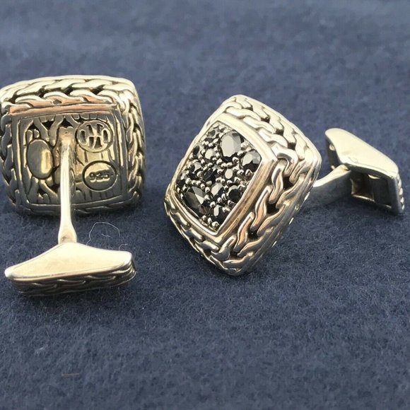 JOHN HARDY CUFFLINKS Classic STERLING SILVER Chain - Picture 9 of 12